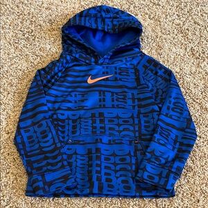 Nike Blue and Black Graphic Hoodie